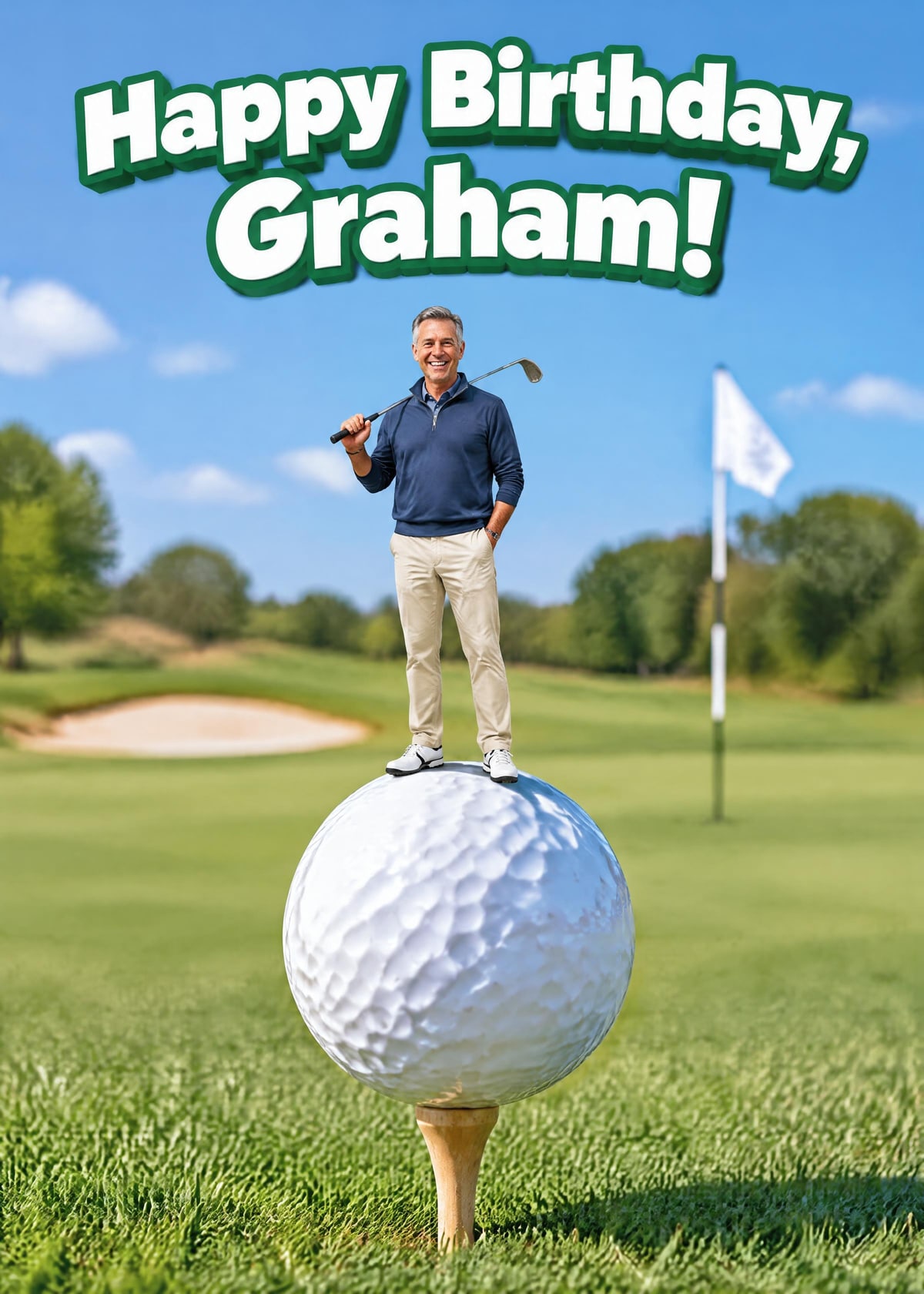 Golf ball personalised card template