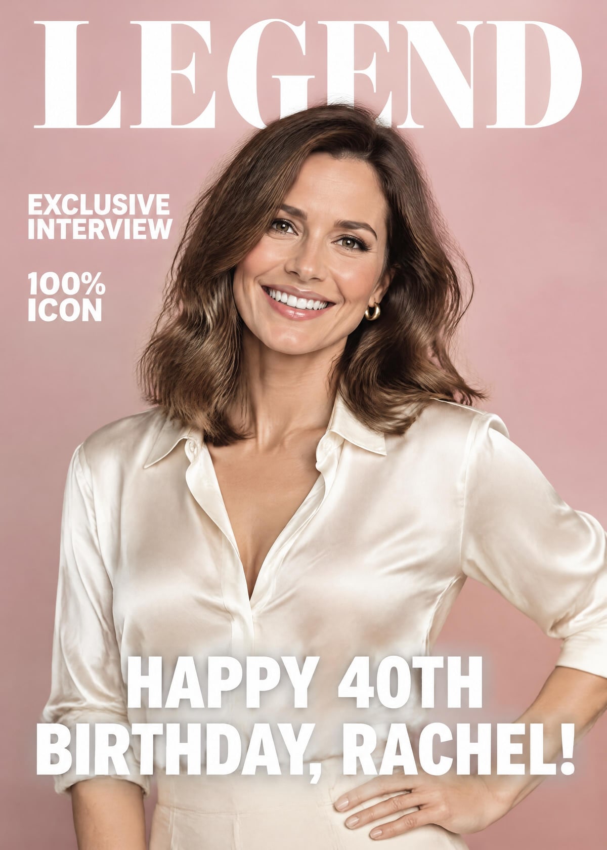 Magazine cover personalised card template